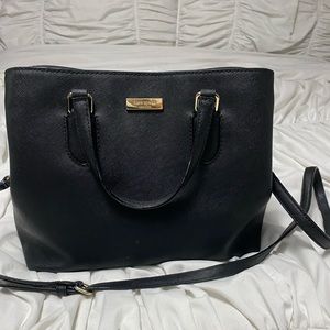 Black leather Kate Spade top handle/cross body bag